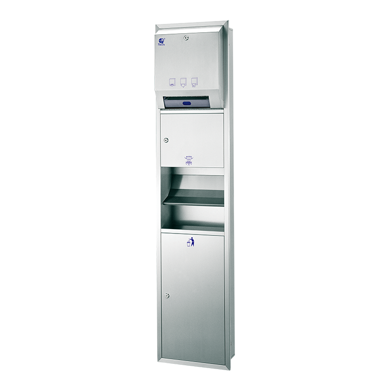 Dispensador automático de toallas de papel combinado 3 en 1, secador de manos automático y contenedor de basura