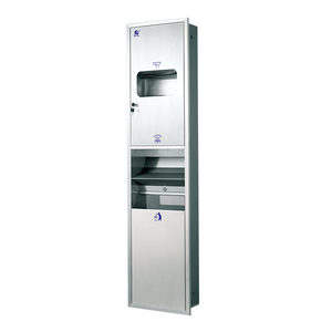 Dispensador de toallas de papel plegable, secador de manos automático y contenedor de basura, combinación 3 en 1