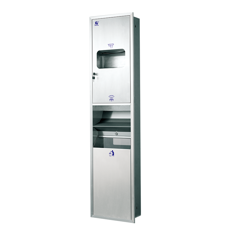 Dispensador de toallas de papel plegable, secador de manos automático y contenedor de basura, combinación 3 en 1