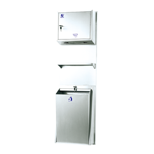 Dispensador de toallas de papel plegable múltiple 2 en 1 y contenedor de basura de gran capacidad