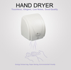  Sensor automático de hotel Secador de manos profesional Cuerpo de plástico blanco automático Montado en la pared 