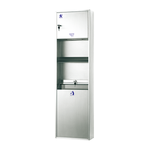 Dispensador de toallas de papel plegable y contenedor de basura de gran capacidad combinación 2 en 1