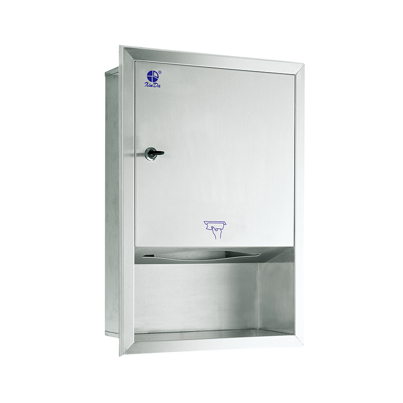 Dispensador de toallas de papel plegable con diseño de pared incorporado