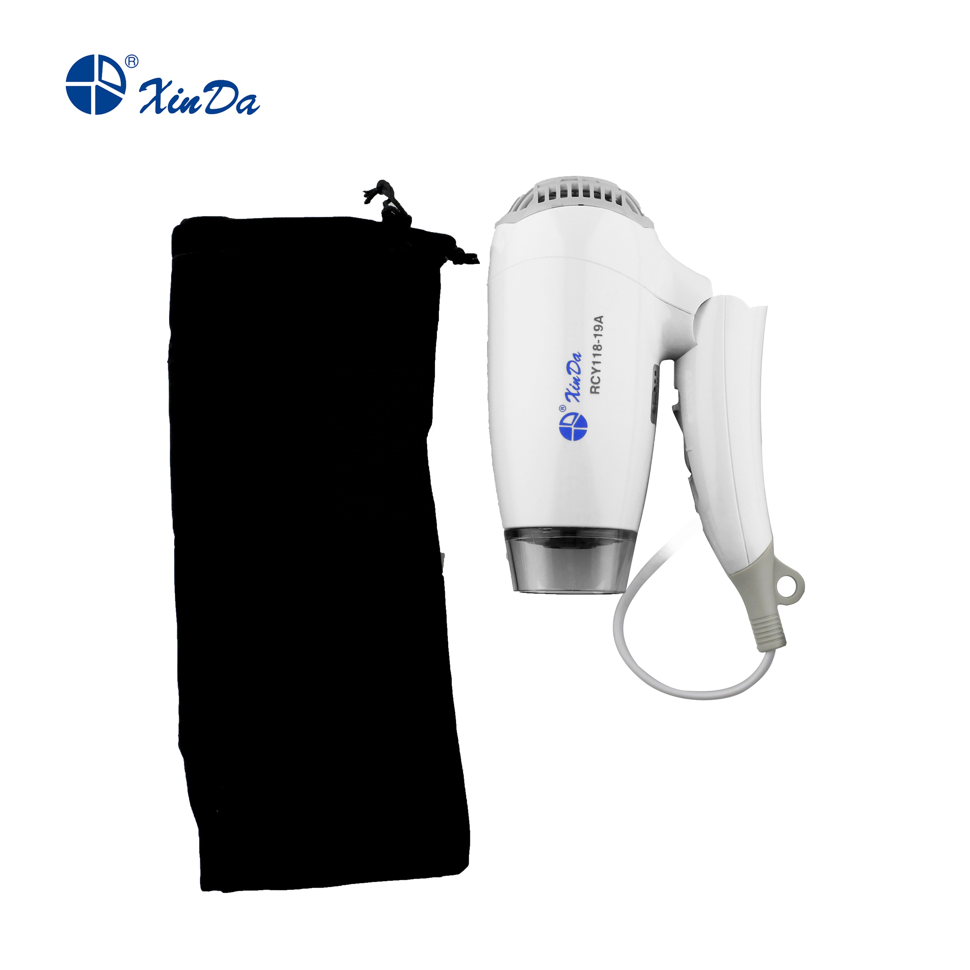 Secador de pelo blanco ABS plegable para viajes personales y familiares XINDA RCY-118 19A